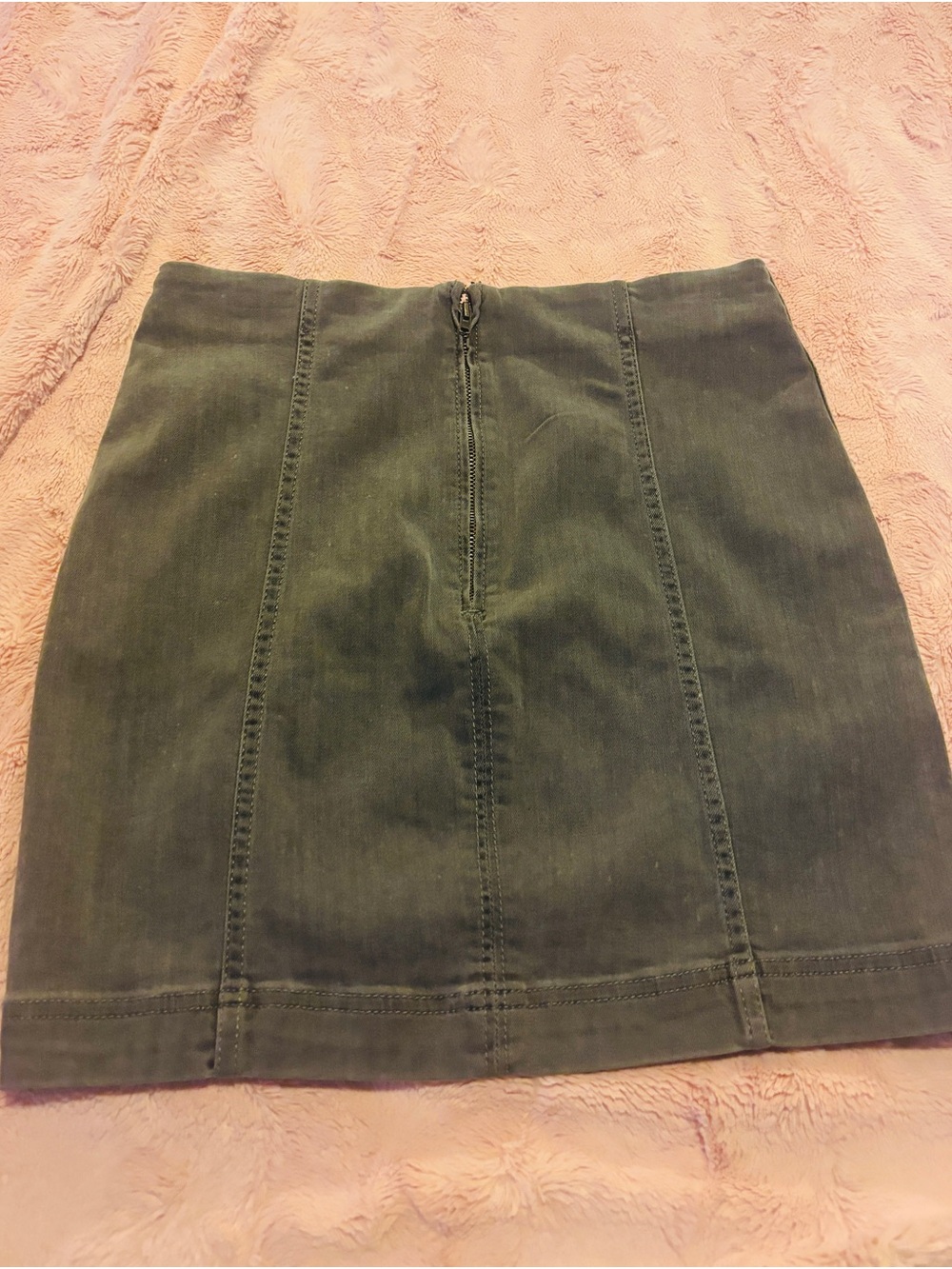 Free People Vintage Olive Panel Mini Skirt